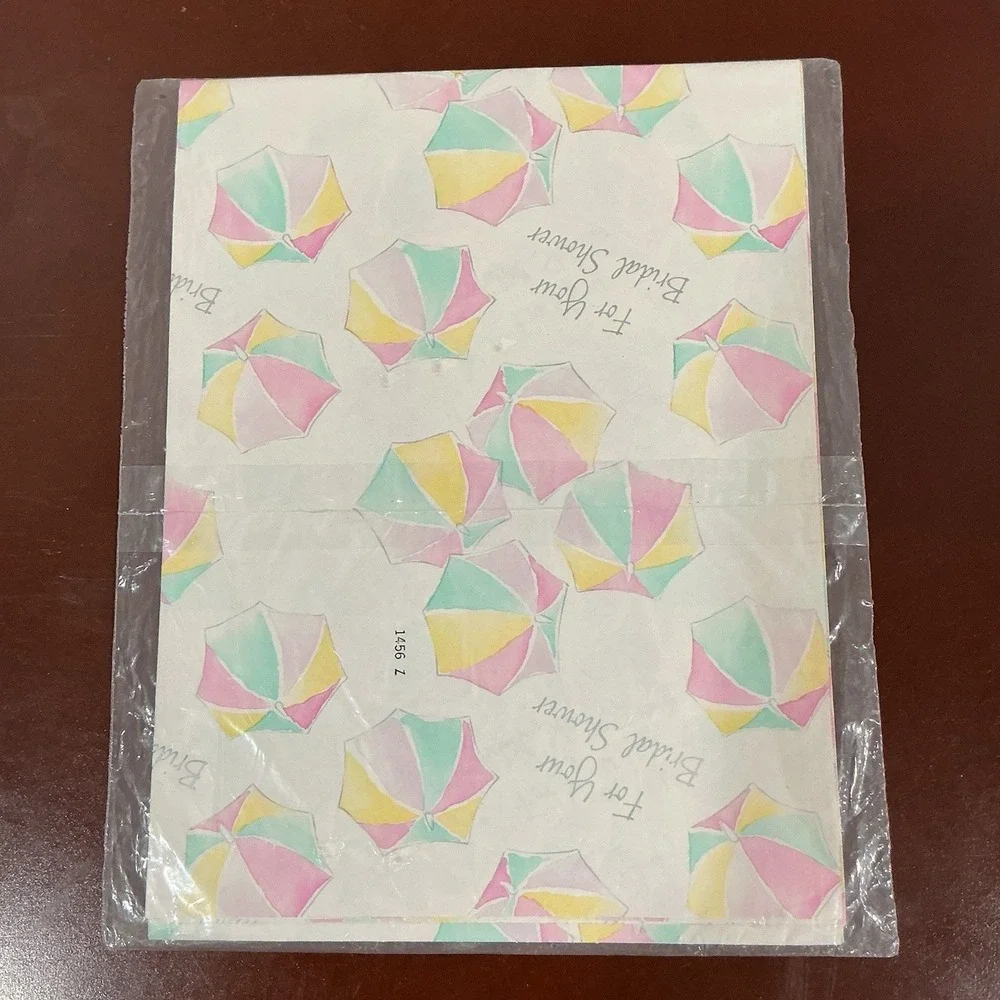 Vintage American Greetings BRIDAL SHOWER Gift Wrap Paper 8.33 SQ.FT. SEALED NOS‎